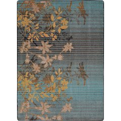 First Take Peaceful Garden 7'8" x 10'9" Area Rug in Color Lagoon