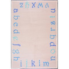 Kid Essentials Polka Dot ABC's 7'8" x 10'9" Area Rug in Color Blue