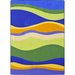 Kid Essentials Riding Waves 10'9" x 13'2" Area Rug in Color Multi