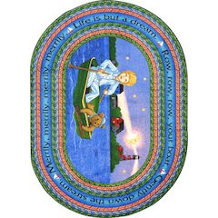 Kid Essentials Row Your Boat 7'8" x 10'9" Oval Area Rug in Color Multi