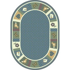 Kid Essentials Seeing Spots 7'8" x 10'9" Oval Area Rug in Color Soft