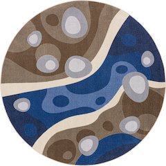 Serenity Brook 13'2" Round Area Rug in Color Multi