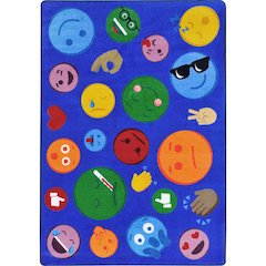 Kid Essentials Shake 'Em Up Emojis 10'9" x 13'2" Area Rug in Color Multi