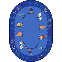 Kid Essentials Smooth Sailing 10'9" x 13'2" Oval Area Rug in Color Multi