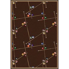 Games People Play Snookered 7'8" x 10'9" Area Rug in Color Chocolate