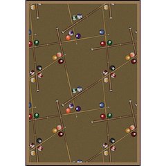 Games People Play Snookered 7'8" x 10'9" Area Rug in Color Dark Dust