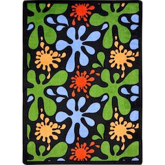Kid Essentials Splat 7'8" x 10'9" Area Rug in Color Black