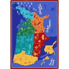 Kid Essentials States of the Nation 10'9" x 13'2" Area Rug in Color Multi