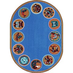 Kid Essentials The Circle 10'9" x 13'2" Oval Area Rug in Color Multi