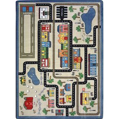 Kid Essentials Tiny Town 10'9" x 13'2" Area Rug in Color Pewter