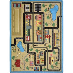 Kid Essentials Tiny Town 10'9" x 13'2" Area Rug in Color Sandstone