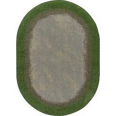 Kid Essentials Urban Edges 10'9" x 13'2" Oval Area Rug in Color Meadow