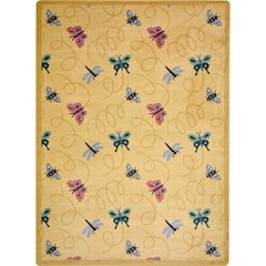 Kaleidoscope Wing Dings 7'8" x 10'9" Area Rug in Color Gold
