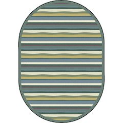 Kid Essentials Yipes Stripes 7'8" x 10'9" Oval Area Rug in Color Soft