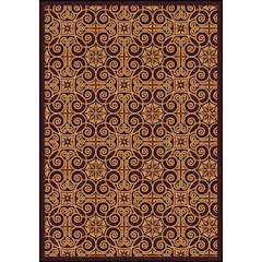 Any Day Matinee Antique Scroll 10'9" x 13'2" Area Rug in Color Burgundy