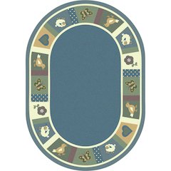 Kid Essentials Baby Blues 10'9" x 13'2" Oval Area Rug in Color Soft