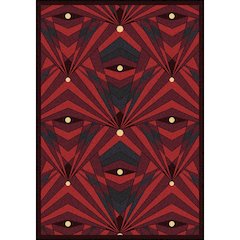 Any Day Matinee Deco Strobe 10'9" x 13'2" Area Rug in Color Burgundy