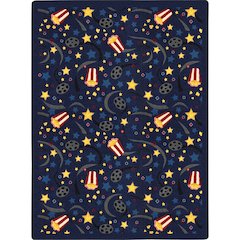 Any Day Matinee Feature Film 10'9" x 13'2" Area Rug in Color Navy