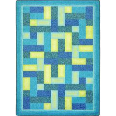 Kid Essentials Off Beat 10'9" x 13'2" Area Rug in Color Teal
