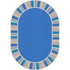 Kid Essentials Off the Cuff 10'9" x 13'2" Oval Area Rug in Color Light Blue