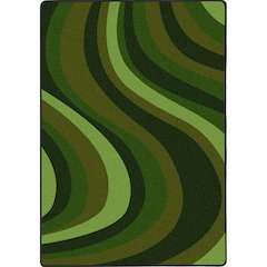 Kid Essentials On the Curve 10'9" x 13'2" Area Rug in Color Green