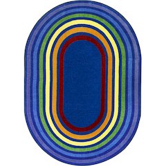 Kid Essentials Rainbow Rings 10'9" x 13'2" Oval Area Rug in Color Multi