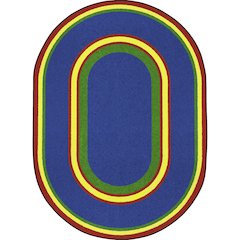 Kid Essentials Ripples 10'9" x 13'2" Oval Area Rug in Color Primary