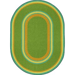 Kid Essentials Ripples 10'9" x 13'2" Oval Area Rug in Color Retro