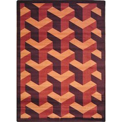 Kaleidoscope Rooftop 10'9" x 13'2" Area Rug in Color Burgundy
