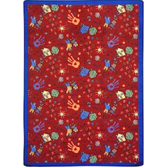Playful Patterns Scribbles 10'9" x 13'2" Area Rug in Color Red