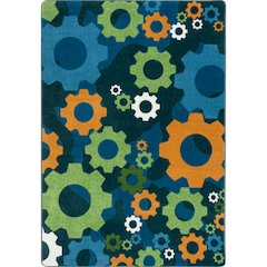 Kid Essentials Shifting Gears 10'9" x 13'2" Area Rug in Color Citrus