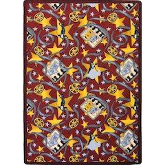 Any Day Matinee Silver Screen 10'9" x 13'2" Area Rug in Color Burgundy