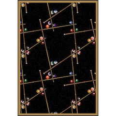 Games People Play Snookered 10'9" x 13'2" Area Rug in Color Black