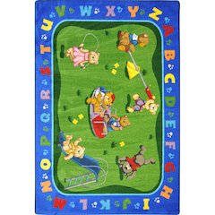 Kid Essentials Teddy Bear Playground 10'9" x 13'2" Area Rug in Color Multi