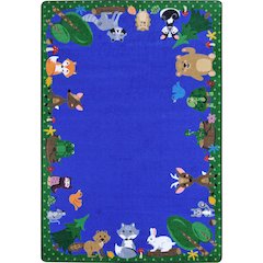 Kid Essentials Animals Among Us 10'9" x 13'2" Oval Area Rug in Color Multi