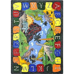 Kid Essentials We Dig Dinosaurs 7'7" Round Area Rug in Color Multi