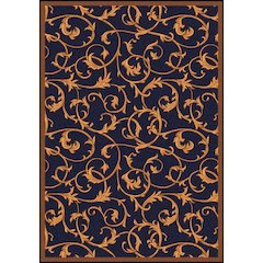 Any Day Matinee Acanthus 3'10" x 5'4" Area Rug in Color Navy