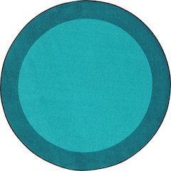 Kid Essentials All Around 7'7" Round Area Rug in Color Teal
