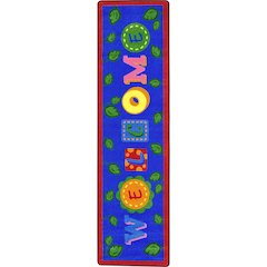 Kid Essentials Alphabet Leaves 2'1" x 7'8" Runner Area Rug in Color Bold