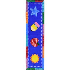 Kid Essentials Alphabet Upcycle 2'1" x 7'8" Runner Area Rug in Color Multi