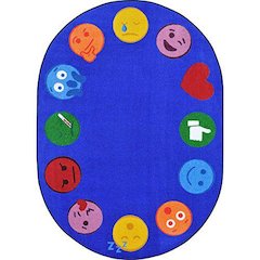 Kid Essentials Emoji Edge 10'9" x 13'2" Area Rug in Color Multi
