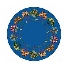 Kid Essentials Butterfly Delight 13'2" Round Area Rug in Color Multi