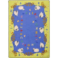Kid Essentials Lamby Pie 13'2" Round Area Rug in Color Multi