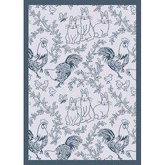 Kaleidoscope Feathers & Fur 3'10" x 5'4" Area Rug in Color Blue