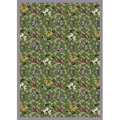 Kaleidoscope Flower Garden 3'10" x 5'4" Area Rug in Color Green