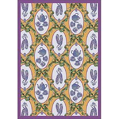 Kaleidoscope Ribbons and Bows 3'10" x 5'4" Area Rug in Color Gold