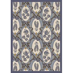 Kaleidoscope Ribbons and Bows 3'10" x 5'4" Area Rug in Color Blue