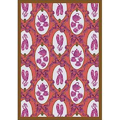 Kaleidoscope Ribbons and Bows 3'10" x 5'4" Area Rug in Color Rose