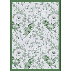 Kaleidoscope Feathers & Fur 5'4" x 7'8" Area Rug in Color Green