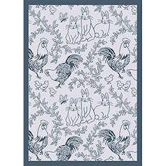 Kaleidoscope Feathers & Fur 5'4" x 7'8" Area Rug in Color Blue